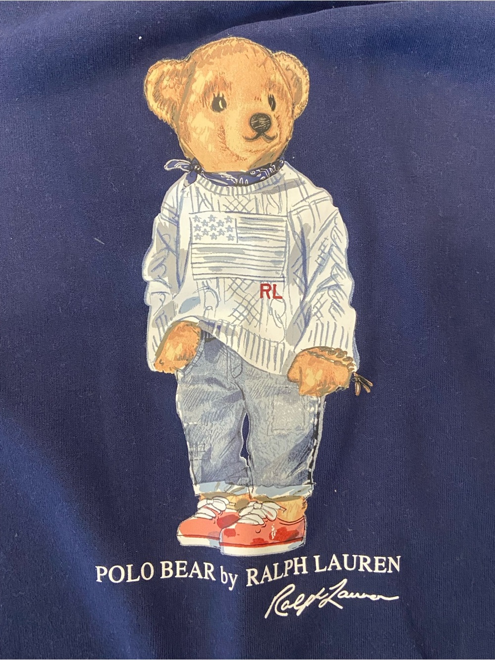 Polo by Ralph Lauren Navy Sweatshirt with Polo Bear - Picture 2 of 4